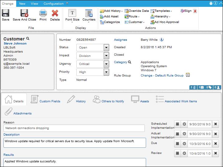 Configuring isupport Change Functionality Change functionality is available if you have the Service Desk version of isupport.