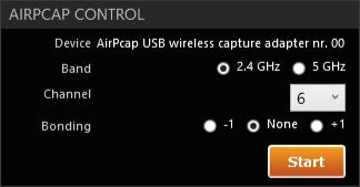 A., and press Enter or click the icon. Direct Capture Eye P.A. can capture 802.11 packets with an accompanying AirPcap NX USB adapter.