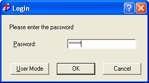 Starting from [Login] Screen When [Use password to log in] is checked on the [Management Options] screen, the User can be identified from the Administrator in Login mode.