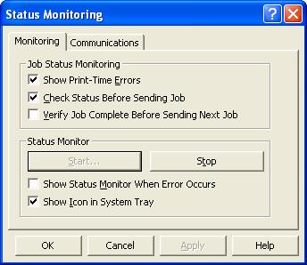 View when the status monitor is in operation With status monitor With icon How to Stop Status Monitor Please open the property of the printer driver in the printer folder, select the [Tool] tab, then