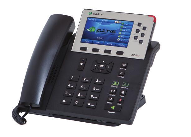 ZIP-3 Series Advanced SIP Standard Enterprise IP Phones 37G The ZIP 37G is targeted at the busy executive looking for a high end phone packed