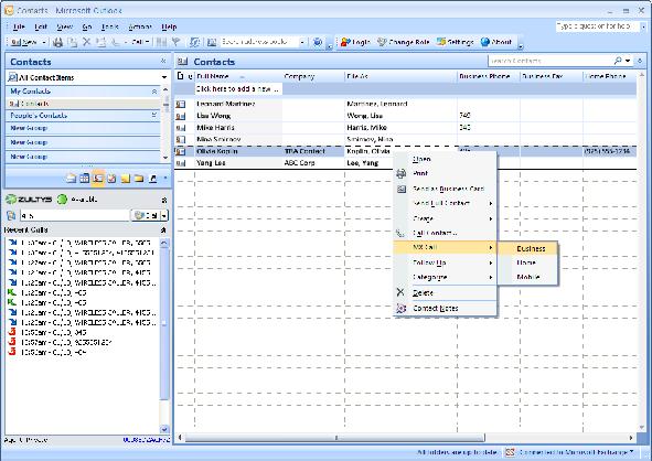Communicate COLLABORATE Zultys Outlook Communicator, Salesforce.