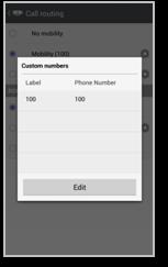 Define the new internal number by using one of the following: Tap the NFC tag with your smartphone. The smartphone vibrates if the NFC tag is accepted. The new routing profile (mobility) is displayed.
