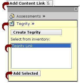 Select Create Tegrity and add to your course site inventory list.