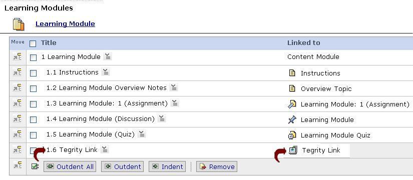 Note: In Student View mode, select the Tegrity Link.