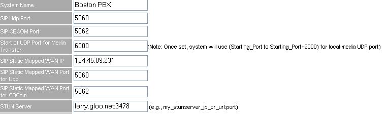 o SIP Static Mapped IP and port Configuration: The SIP port for the GXE502X can be set to either the default of 5060 in the SIP Port field, or another port number may be used.
