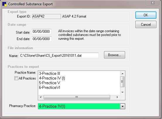 In the Date range area, in the Start date and End date boxes, enter the dates that apply to this export.