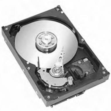 High data rates demand that the disk rotates at a high speed (about 3,600 rpm). As the disk rotates read/write heads move to the correct track and fetch the desired data. Fig. 3.31 Hard Disk Drive The storage capacity of a hard disk can be Gigabytes (GB), i.