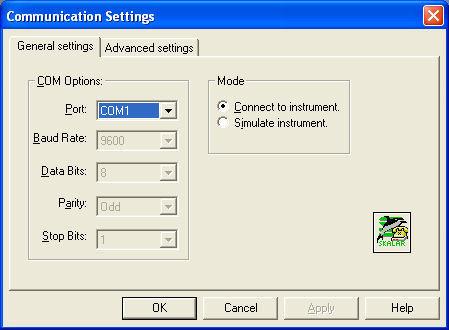 FlowAccess V3 Getting started 1-4 Figure 1.3 4. Click the arrow for the port and select the proper COM port from the list. Check also if the option Connect to instrument is selected. 5.