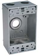 One Gang Outlet Box with 5 Threaded Outlets 4 9/16" x 2 13/16" x 2", closure plugs, ground screw and mounting lugs included B5-22V 18061-2 18.3" 5-1/2" Grey 20 12 B5-22AV 27115-0 18.