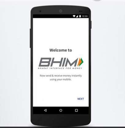 Bharat interface for money (BHIM) ENABLING UPI ON USSD The BHIM app is in Mobile! No need of a smart phone it operates on any phone. No need of internet it operates on SMS.
