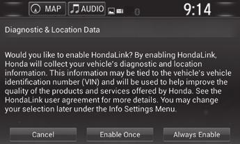 ca/ hondalink (Canada). If there is an active connection to Apple CarPlay or Android Auto, HondaLink can be connected only through Wi-Fi.