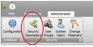 Figure 24: Setting security threshold levels required for access Clicking on this menu item opens up the following form: Figure 25: Setting the permission levels required to access the system The