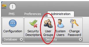 6.3 Customising the User-Group security settings The system allows groups of users to be defined that will all be given a common security access level.