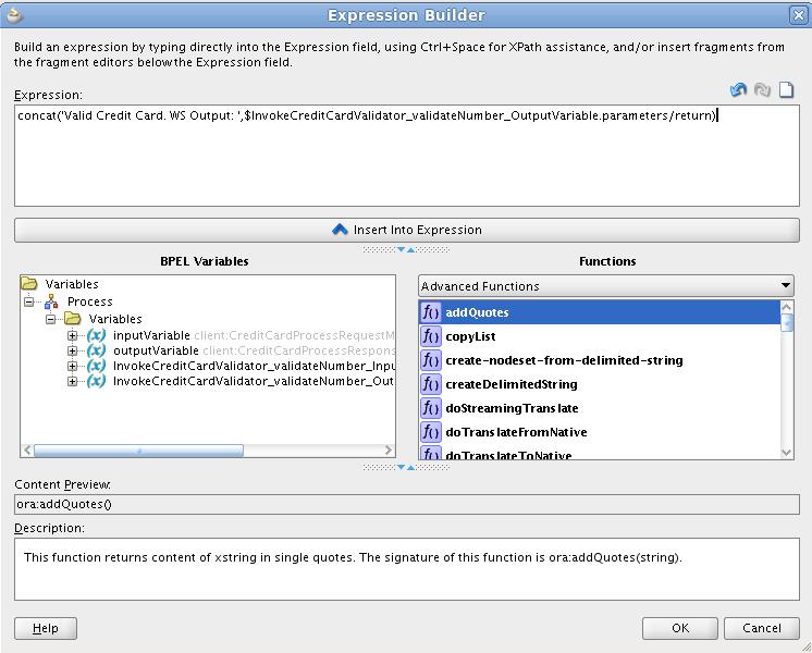 We will now set the output message of the BPEL process in the left branch; hence, double-click the Assign2 activity.