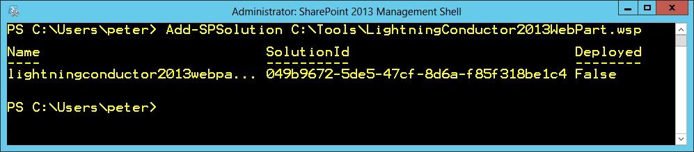 Uploading the Lightning Conductor solution package To upload the LightningConductor2013WebPart.