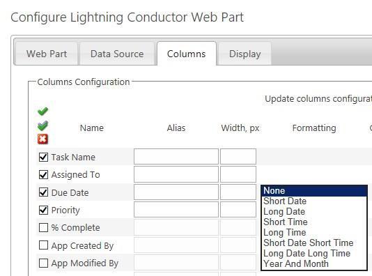 as you use when using the XSL view. Grouping Select the Group By check box to the right of the column to group items by that column.