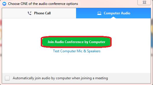You will be asked to choose how meeting audio