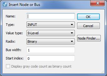 Figure 33. The Insert Node or Bus dialogue. Figure 34. Selecting nodes to insert into the Waveform Editor.