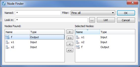 Click OK to close the Node Finder window, and then click OK in the window of Figure 33. This leaves a fully displayed Waveform Editor window, as shown in Figure 35.