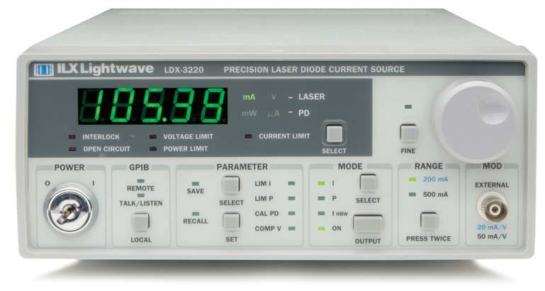 User s Guide Precision Current Source LDX-3200 Series ILX Lightwave 31950 Frontage Road Bozeman, MT, U.S.A. 59715 U.S. & Canada: 1-800-459-9459 International Inquiries: 406-556-2481 Fax 406-586-9405 ilx.