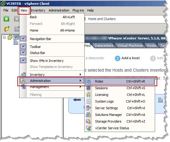 9.2 Create a NETLAB+ role in vcenter In this section, you will be creating a NETLAB+ role in vcenter to map to the NETLAB+ user you created in Section 8.4. 1.