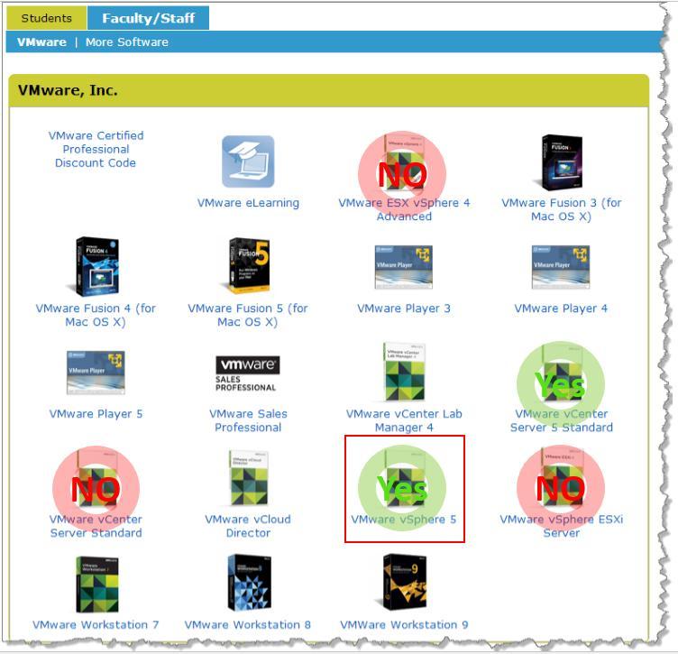 3. Click on VMware vsphere 5, which is marked with a red box in the picture below.