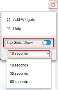 OfficeScan Cloud Console Administrator's Guide b. Enable the Tab Slide Show control. c. Select the length of time each tab displays before switching to the next tab.