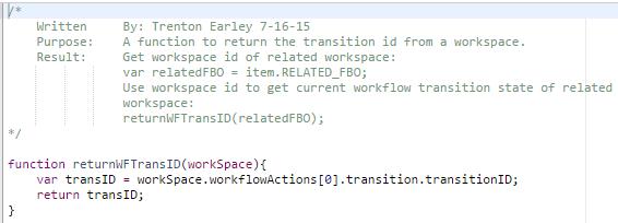 This Library script accepts a workspace id and returns the current workflow transition state.