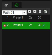 Click OK to save a preset into the preset tour. 6. Repeat the steps from 3 to 5 to add more presets. 7. Click to save all the preset tour settings.