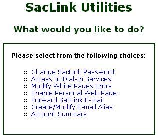 T enable yur web page click n the Enable WebPages buttn. Yu will be returned t the SacLink Utilities page. 7.