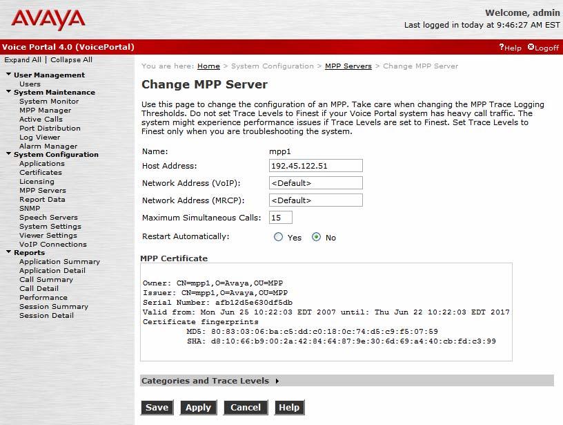 Add an MPP Server. Add the MPP server by navigating to the MPP Servers page by selecting the option from the left pane.