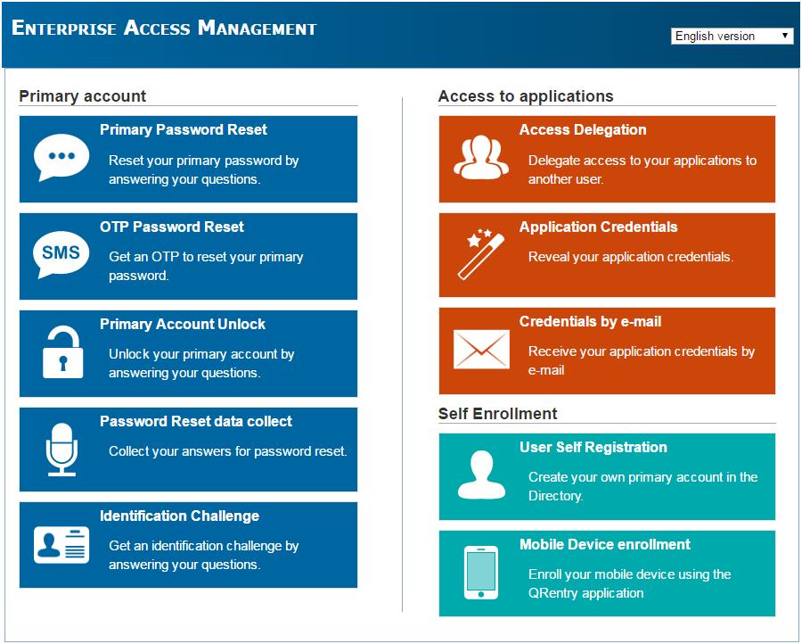 1 EAM Portal Presentation The EAM portal provides an emergency access to different Enterprise Access Management (EAM) features.