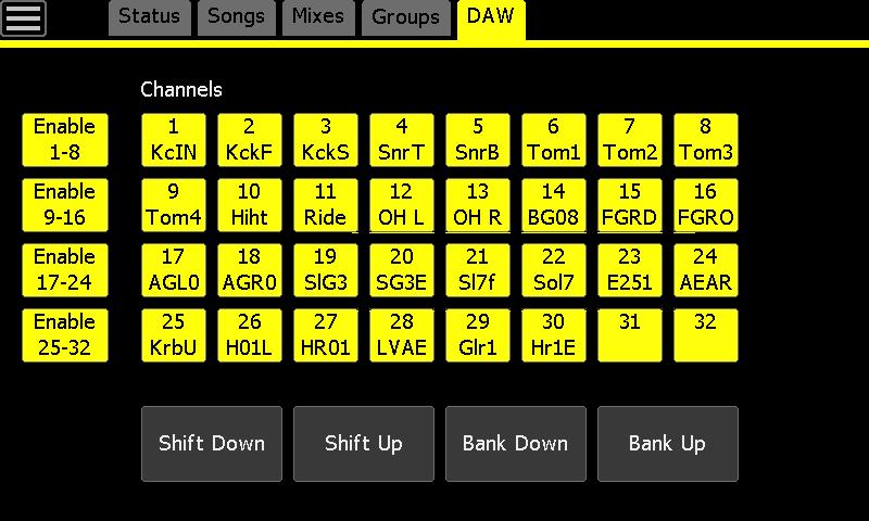 6.4.4 Groups Page The Groups page contains a directory of the mixes within a mix.
