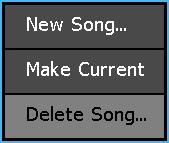 Press on the song to open the Song menu and select Make Current.