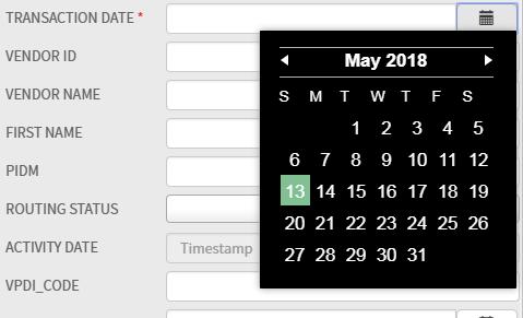 12. The Transaction Date field should pre-populate based on the processing date of your Document ID a. If this date does not pre-populate, enter today s date by selecting the calendar icon b.