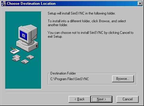 SimSYNC Software Installation, Continued Software Installation (continued) Figure 2. Destination Folder Screen 5.