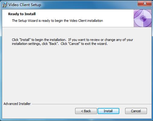 Picture 3-2 Installation route is faulted to C:\Program Files\Video Client\.