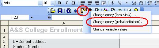 29 BEx Analyzer Toolbar Change Query Change query