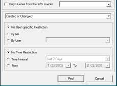 Select Query Window Find Use to find a particular query This can be useful when you have access to a number of queries and need to find one quickly BEX_SLCM_305 BEx-Analyzer for SLCM Power Users 39