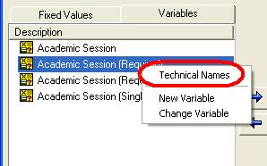 window Turn on Technical Names by rightclicking on one of the values and selecting