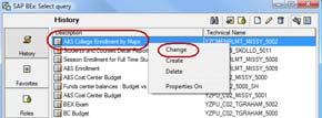 Via the Web Right-click on the query and select Change OR Single-click on the query and click