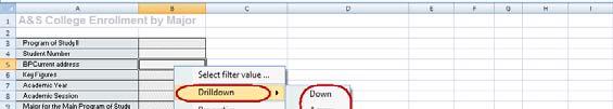 values in Excel Need to go back to Query Designer and