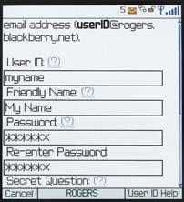 Enter desired Password to access your BlackBerry Web Client