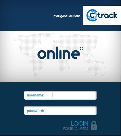 To log onto Ctrack Online you need to enter your Username and Password in the fields shown below and click on Login or press your Enter Key Please note that when you login to Ctrack Online for the