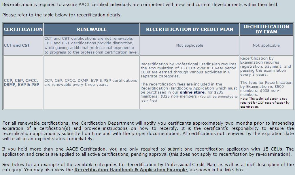 Certification Overview Provides options & instructions for