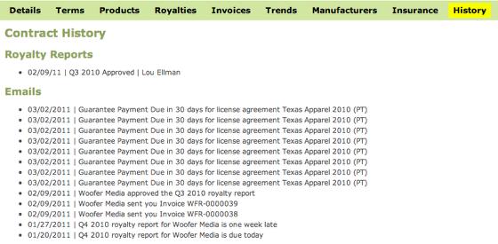 16. Click the "History" tab to view a full history of every action over the life of the Agreement 17.