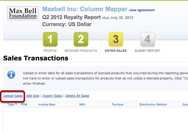 On the Sales Transactions Page (step 3 of