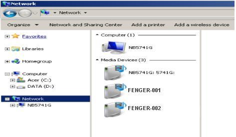After selecting Network- the encoders will show up on the right side under Media Devices.