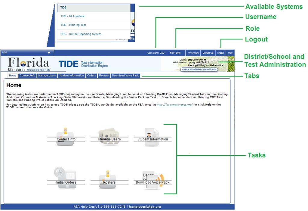 Section II. Understanding the TIDE Interface This section describes TIDE s homepage as well as some common tasks such as sorting retrieved records. WARNING: Loss of data.